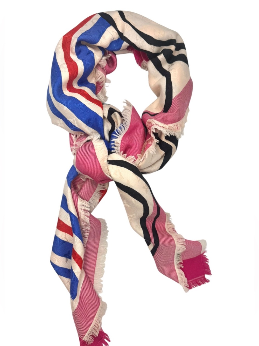 ✨🛍️ Louis Vuitton Limited Edition Monogram Shawl Scarf - Pink/Blue